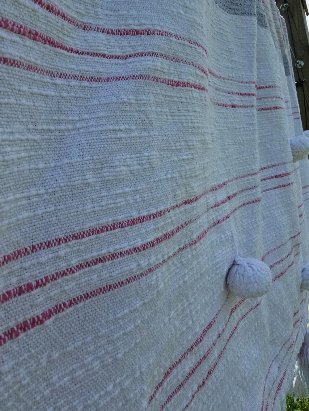 Anthropologie Woven Rosewood Boho Throw Blanket Tufted Tassels 50